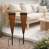 2 Set LED Solar Light Paula, pour l'extérieur, la brochette de terre en métal et en plastique en marron, avec LED intégrée en situation