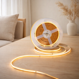 Stripe LED de COB 5 mètres, blanc / transparent, dimmable avec fonction de mémoire en situation