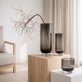 Boîtier de luxe moderne en verre de 9MM d'épaisseur, gris foncé, design sobre, OMAHA 28GR en situation
