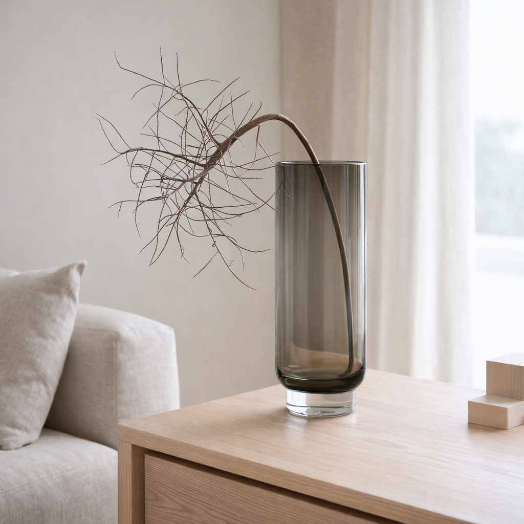 Boîtier de luxe moderne en verre de 9MM d'épaisseur, gris foncé, design sobre, OMAHA 28GR en situation