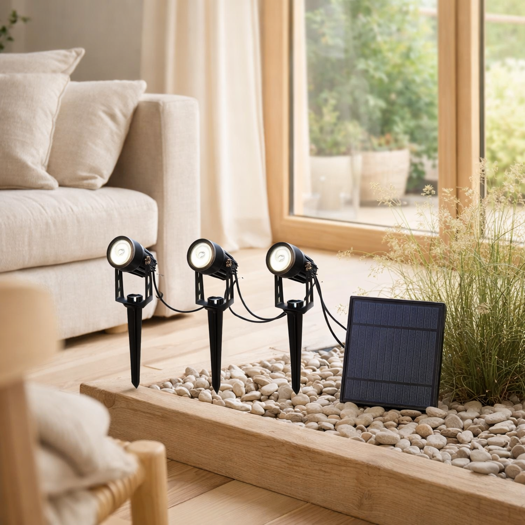 Papin solaire LED à 3 places avec Earthpout Spoti à l'extérieur et aux espaces en situation