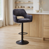 Tabouret de bar katy - tissu aurore anthracite en situation