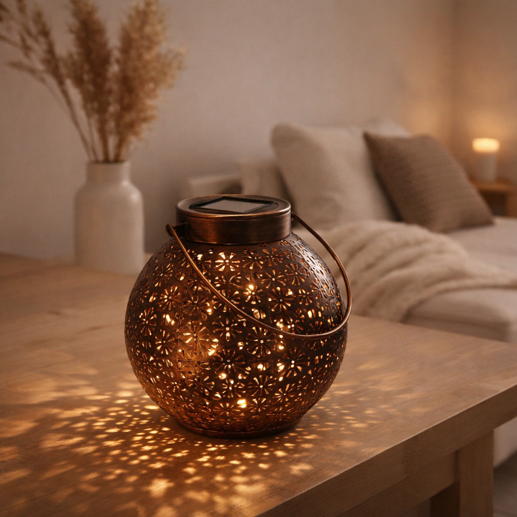 Lampe solaire décorative LED L / B: Bronze 18 cm en situation