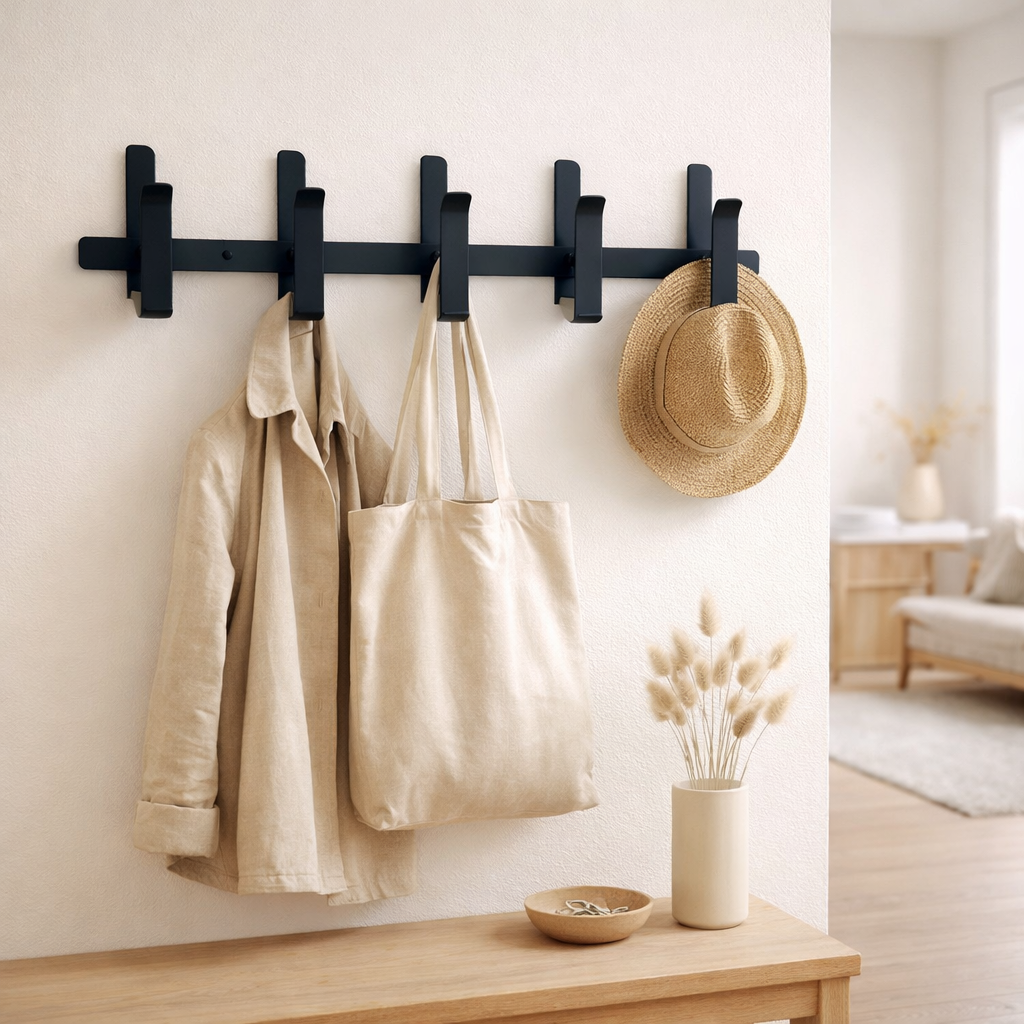 Gorillz Origami - Porte-Manteau Mural - 10 Crochets Double - Porte-Manteau - Bleu en situation