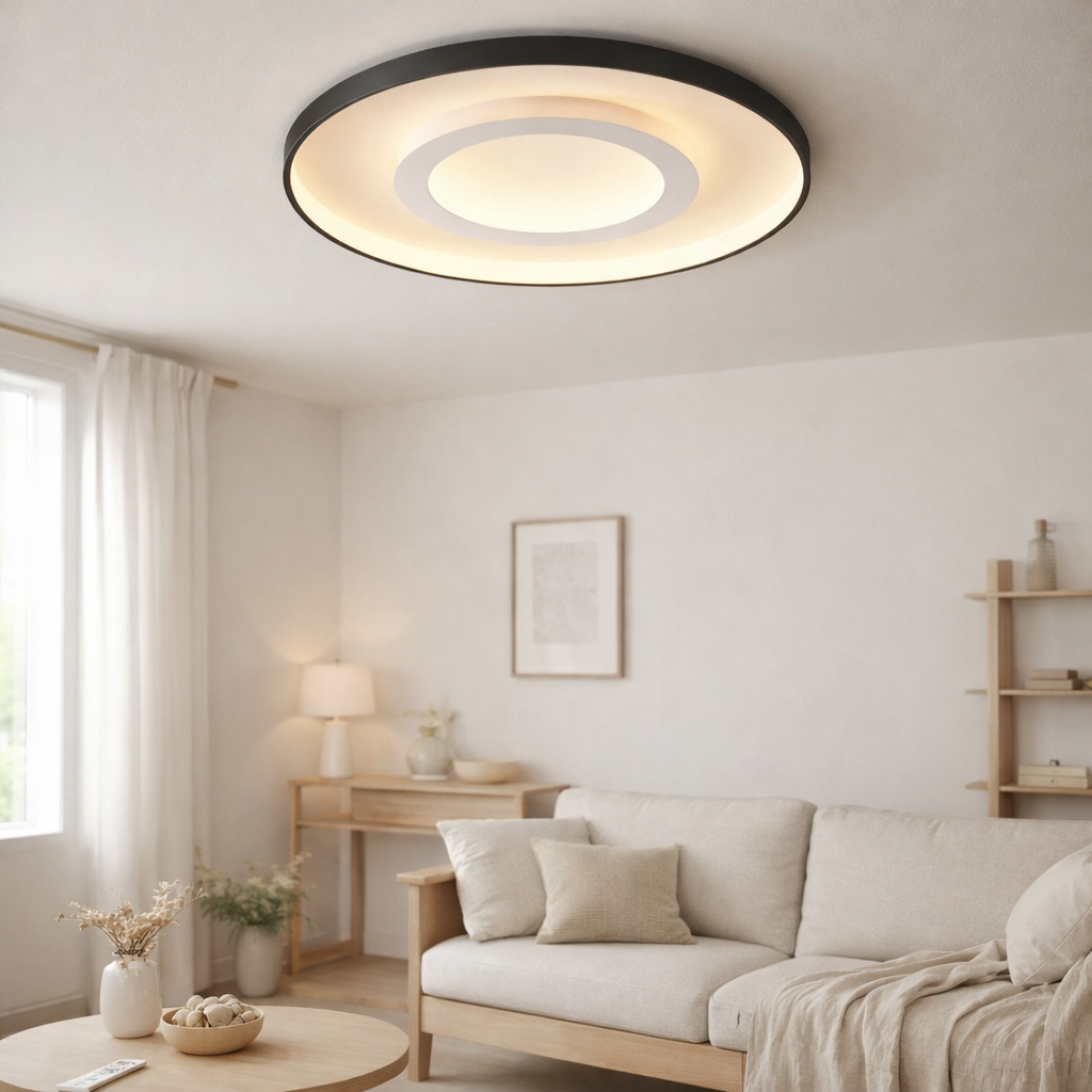 LED PLAGE LED EFFET 3D Redona Ø 50 cm, avec de nombreuses fonctions, y compris la télécommande incluse en situation