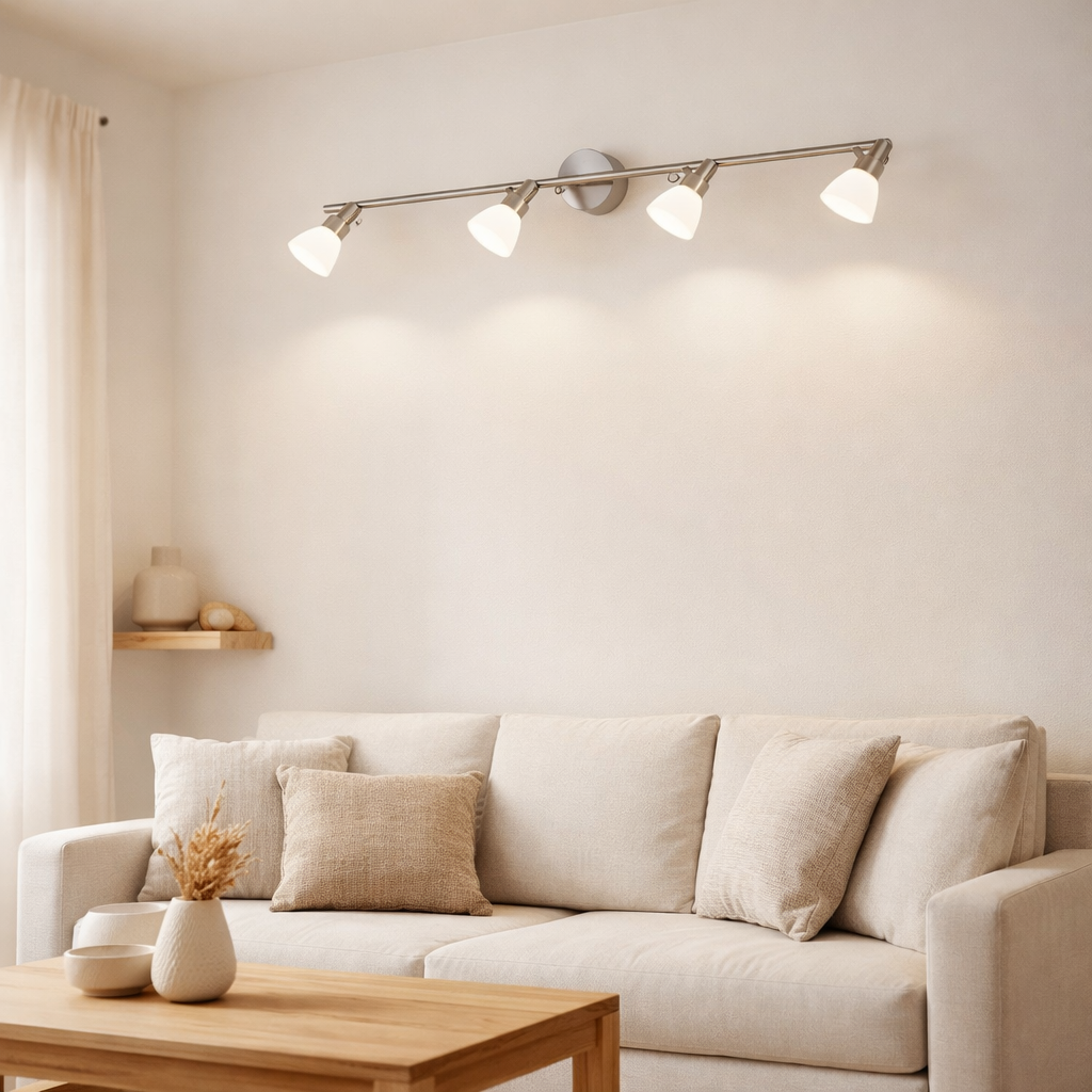 4 appliques LED. Spot de plafond Feltre en situation