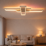 Lampe à plafond CCT LED + BANTY RVB-Backlight avec de nombreuses fonctions, de 95 cm de long, y compris la télécommande en situation