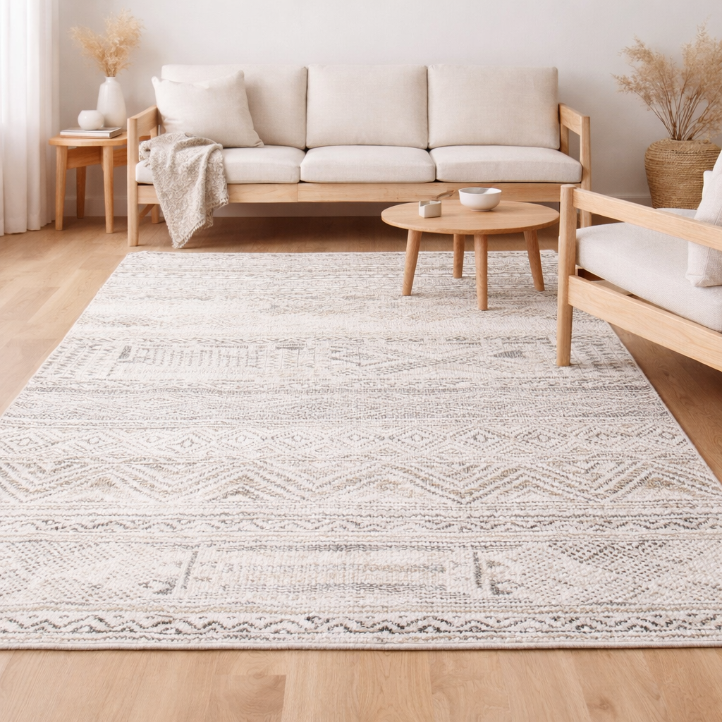 Tapis Eco - Medina Blanc - Tapis blanc en situation