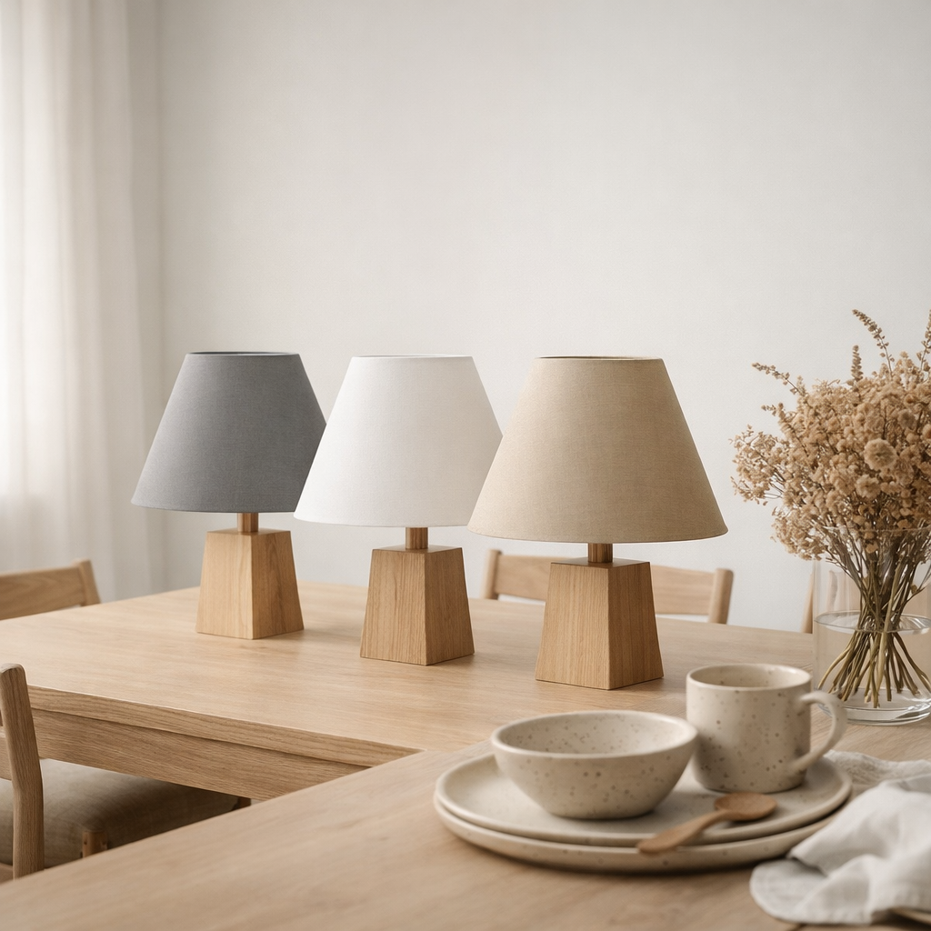 Abat-jour pour les lumières de table causia en situation