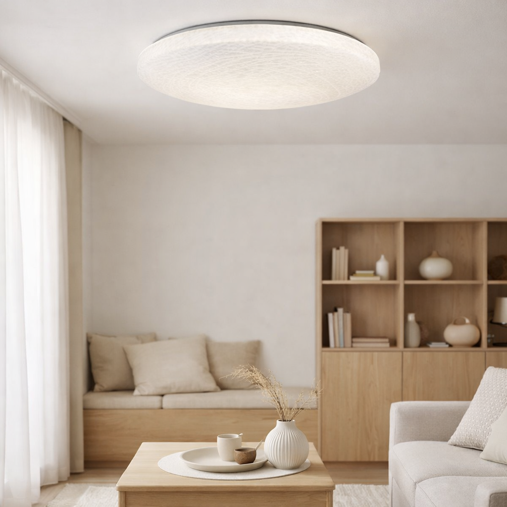 Plafonnier LED Polaris d: 48cm effet cristal en situation