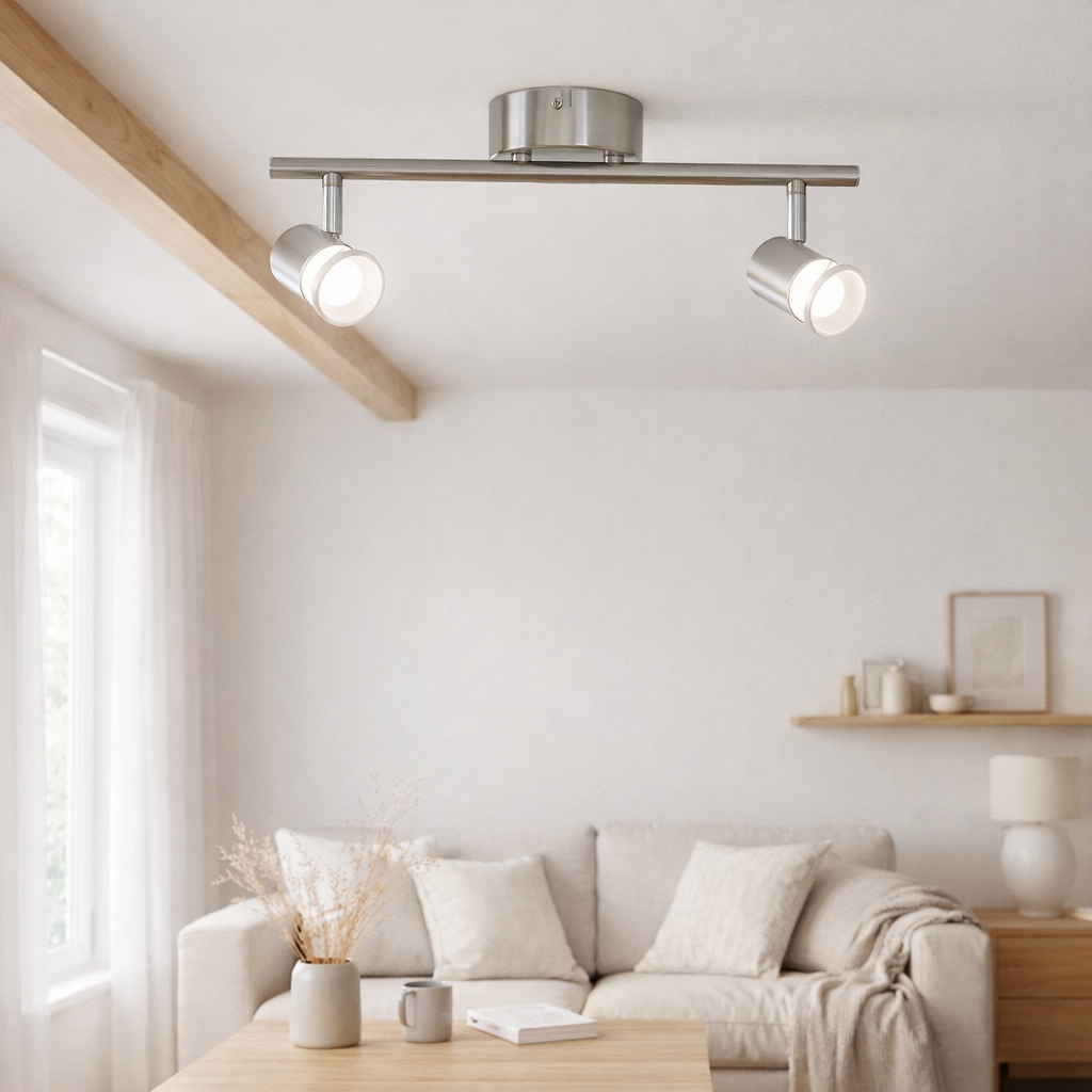2 appliques LED. Plafonnier Malaga l:34cm en situation