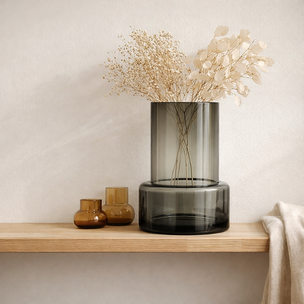 vase en verre épais de style rétro : TYLER25GR en situation