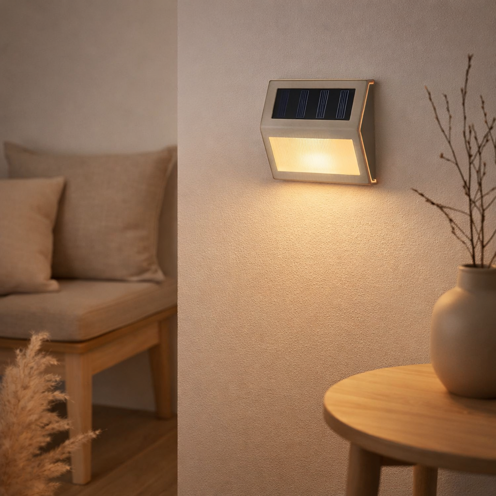 4 régler la lumière extérieure solaire LED, pour l'extérieur, la lampe murale et le plastique en acier, avec une LED intégrée en situation
