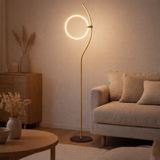 LED LED Lampe debout Ligne de boucle de 150 cm de haut, avec une bande LED intégrée, en métal et en plastique en situation