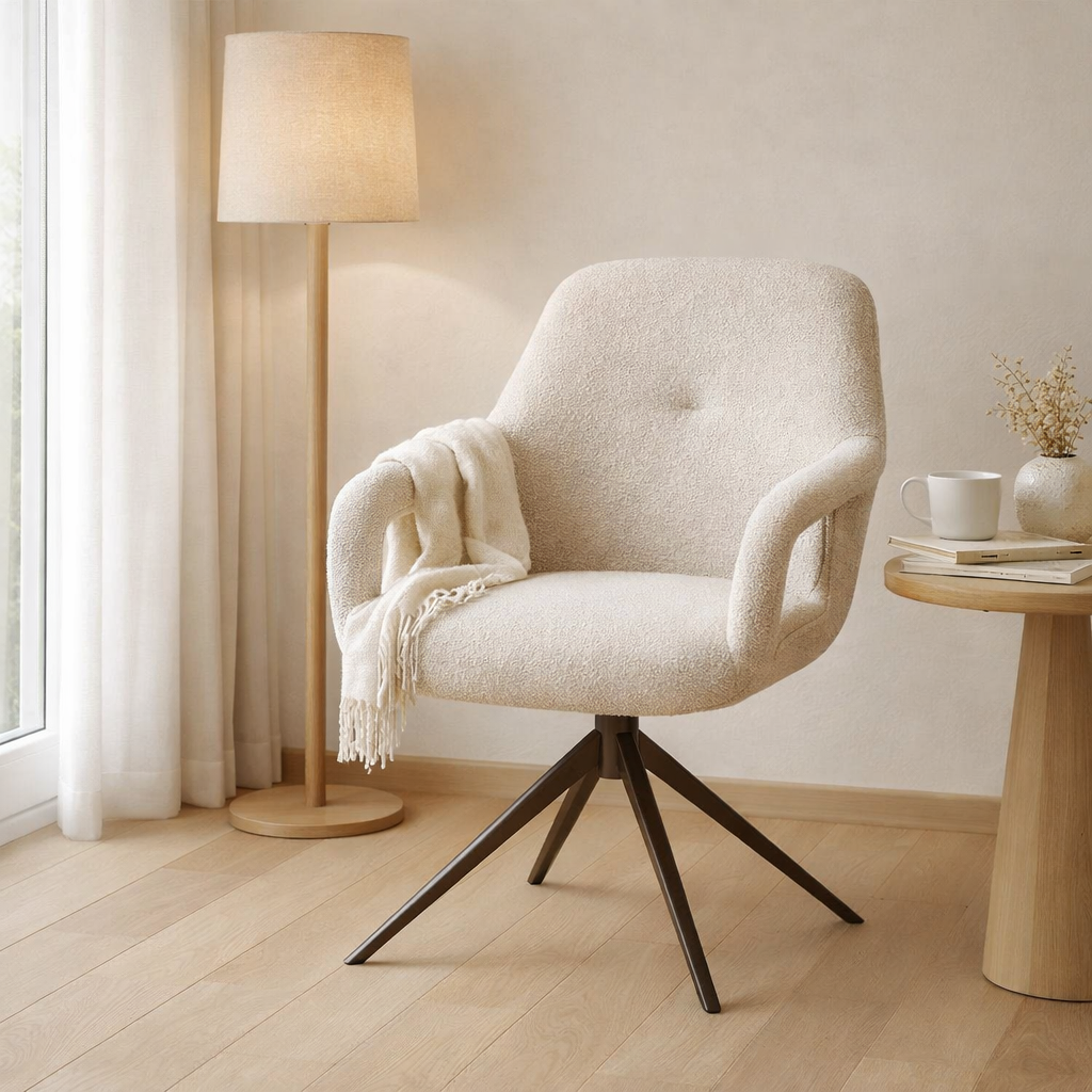 Fauteuil Move Tissu Sahara Lin - Fonction Relax - structure marron anodique en situation