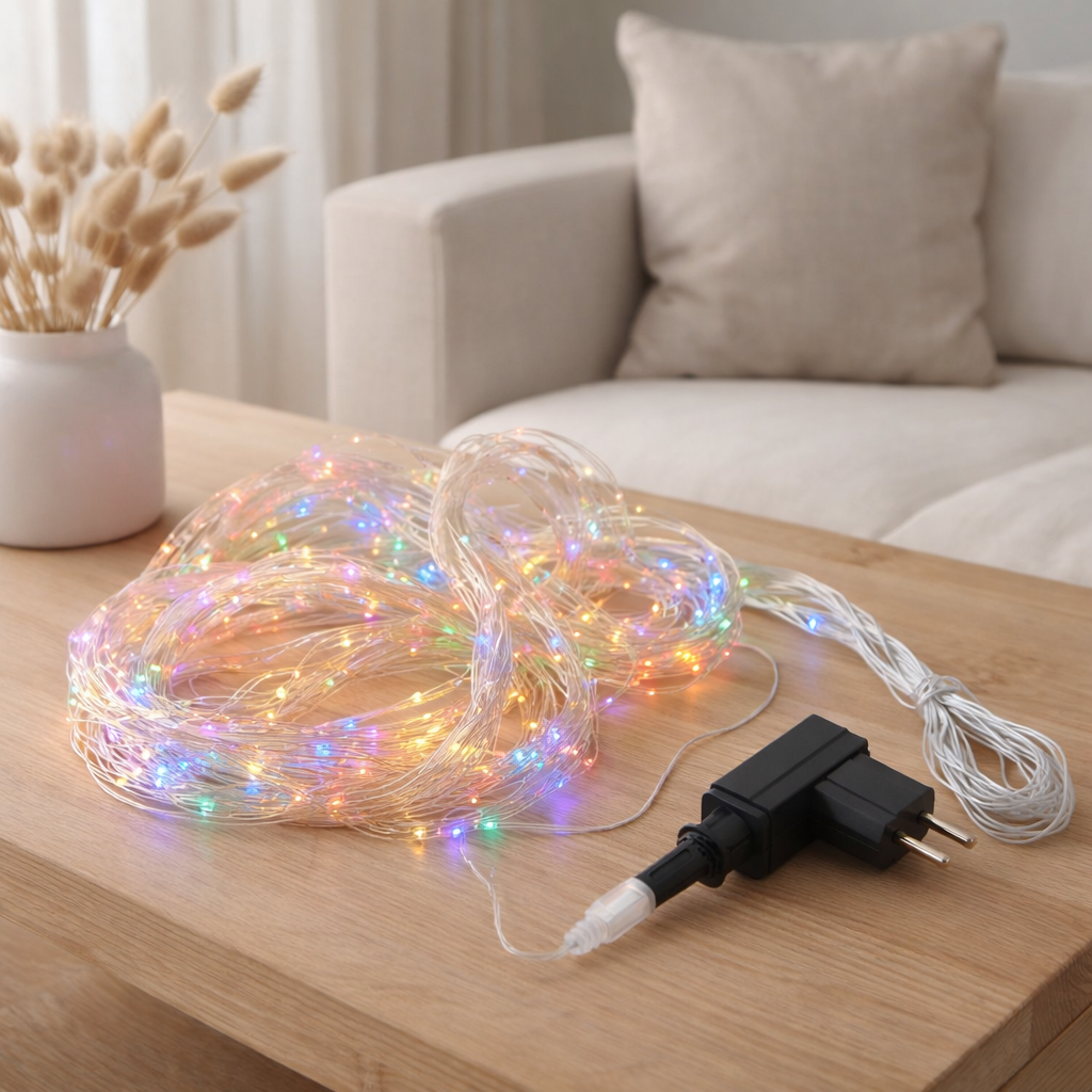 La chaîne légère décorative Schweif 600 RVB LED, 2,5 mètres de long en situation