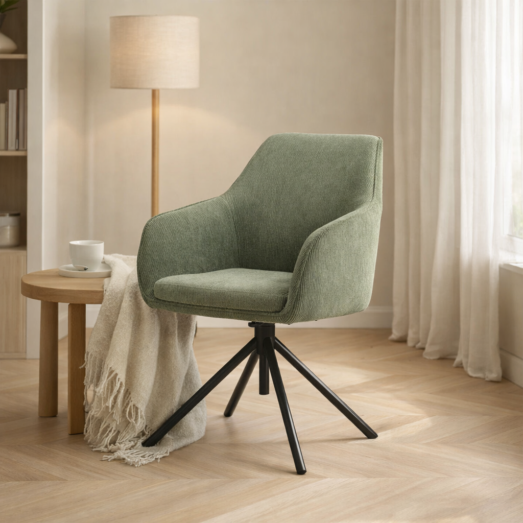Blues Armchair - Ribs Green - Tourne le pied en situation