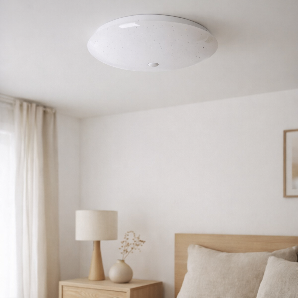LED Plafond Tempe avec un détecteur de cristal et de mouvement en situation