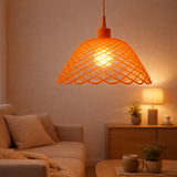 Silicone Pendant lampe Cera en orange en situation