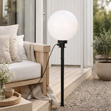 À l'extérieur de la broche Spittical Ball D: 50 cm, pour l'extérieur, une brochette de terre en plastique, blanc, e27, - Wegelettes en situation