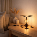 Lampe de table canto, lampe de table en noir et or, version e27-socket, pour salle à manger, salon, couloir, bureau ou comme une lampe de chevet, 16 cm de haut en situation