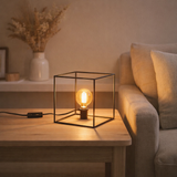 Lampe de table canto, lampe de table en noir et or, version e27-socket, pour salle à manger, salon, couloir, bureau ou comme une lampe de chevet, 16 cm de haut en situation