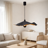 Paper Pendant Light Paper Crazy Ø 56 cm en papier couché en noir, socket E27, éclairage pour le salon ou le bureau en situation