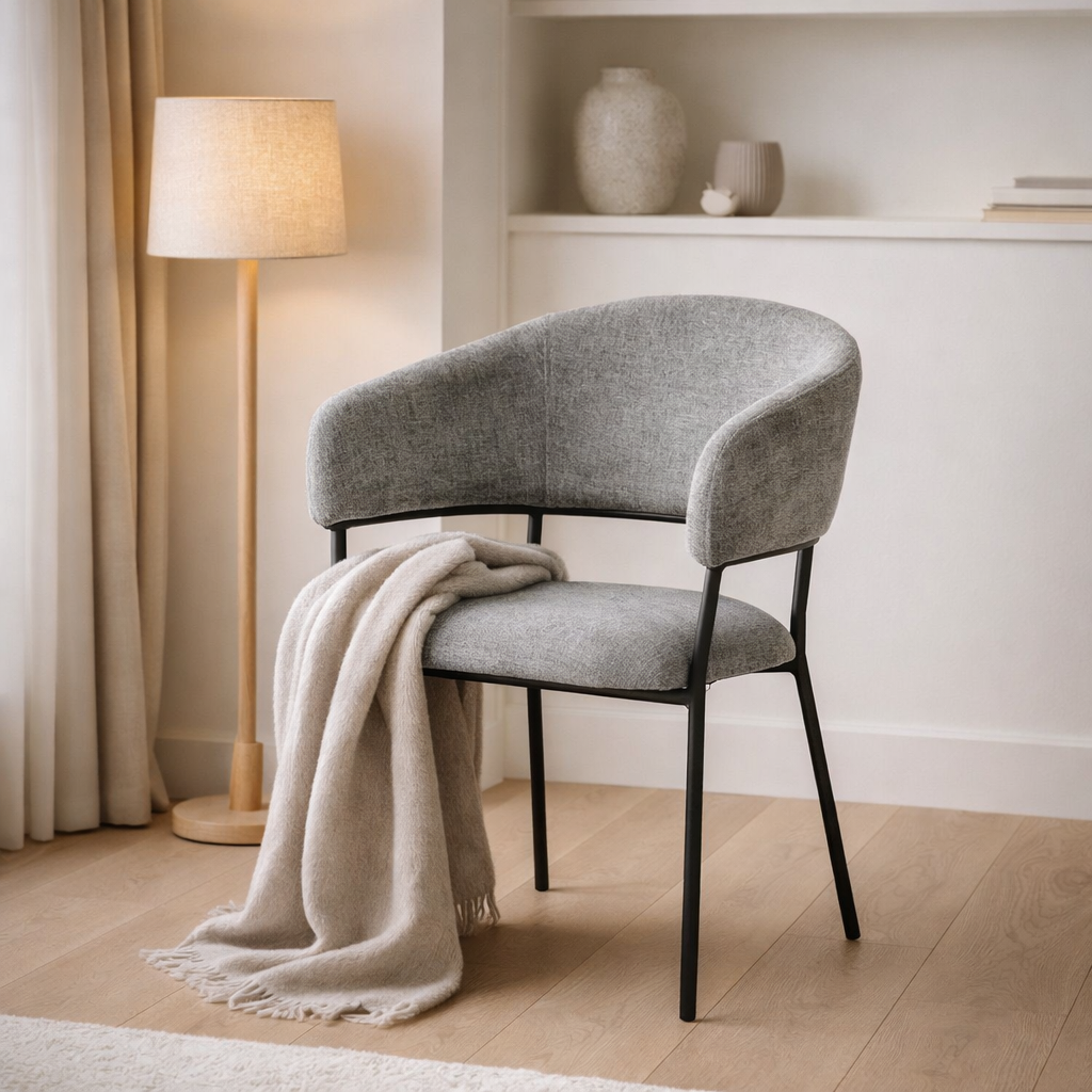 Tissu de fauteuil Liam Perfect Harmony Grey en situation