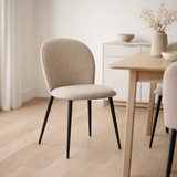 Chaise cuba tissu aragon beige en situation