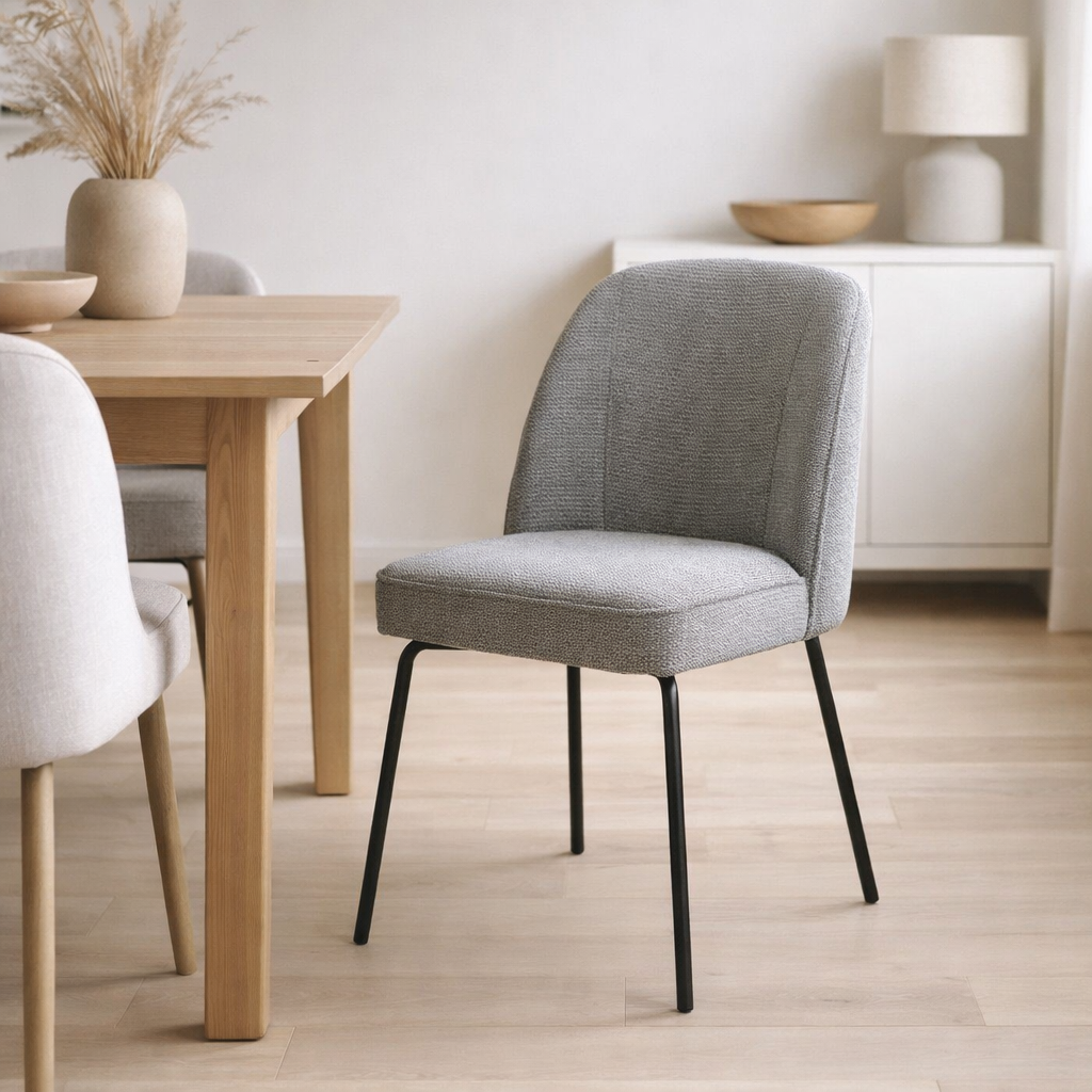 Tissu de chaise luxor aragon gris en situation