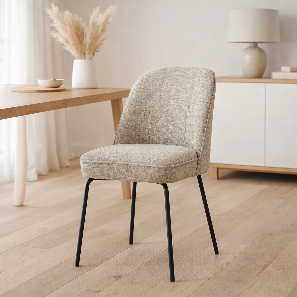 Tissu de chaise de luxor aragon beige en situation