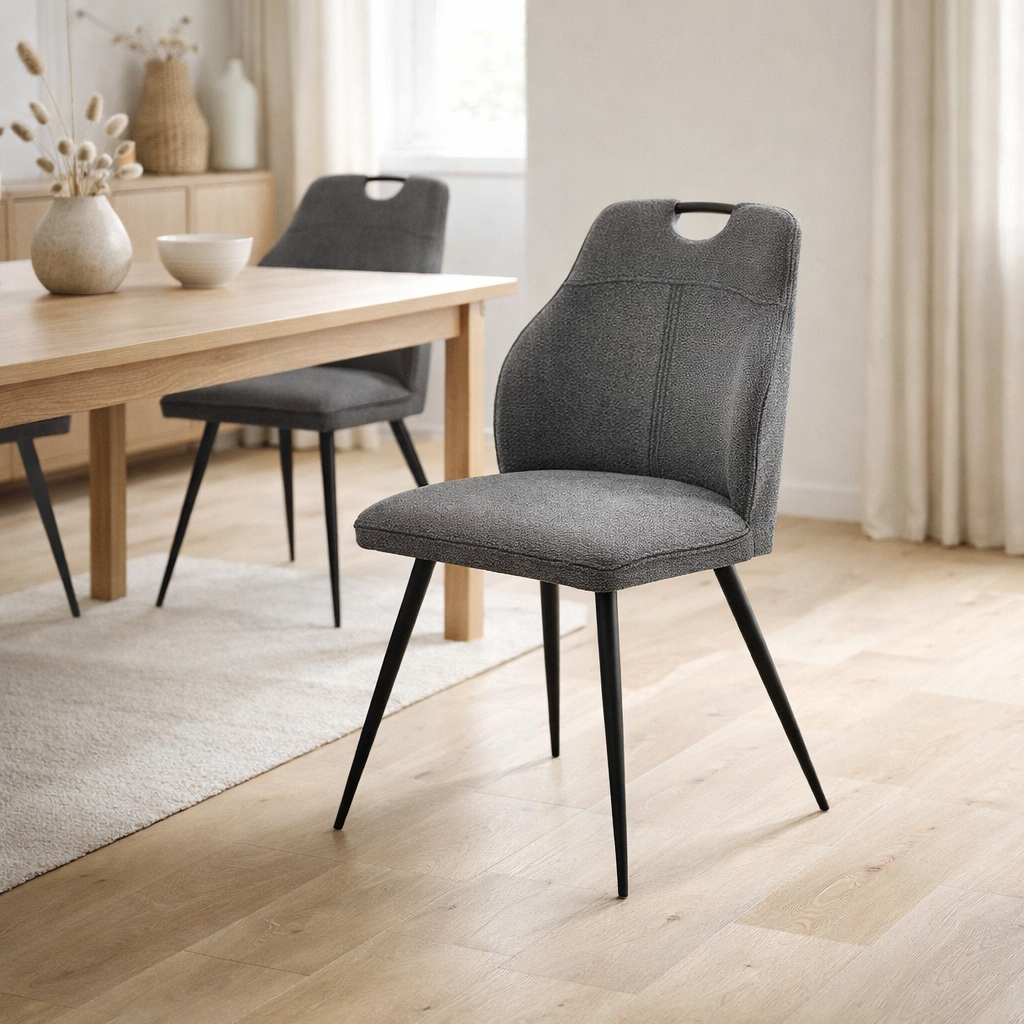 Adele chaise tissu rétro Bliss% 2393 anthracite en situation