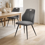 Adele chaise tissu rétro Bliss% 2393 anthracite en situation