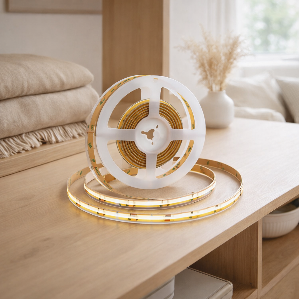 Longueur à rayures en Cob LED 3 m, fonction CCT, en plastique transparent / transparent, avec des LED intégrés en situation