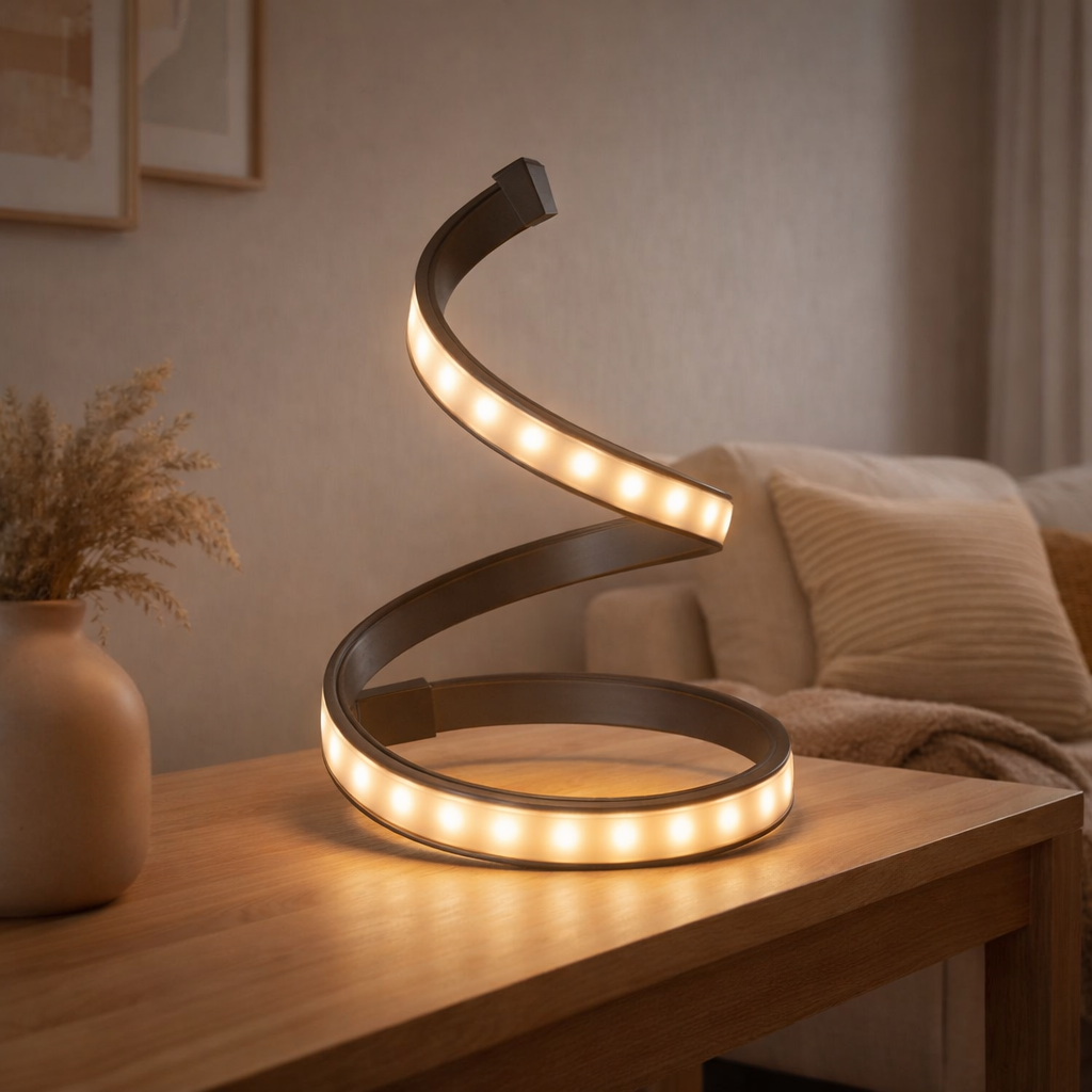 Lampe de table à LED ligne de boucle H: 20 cm en situation