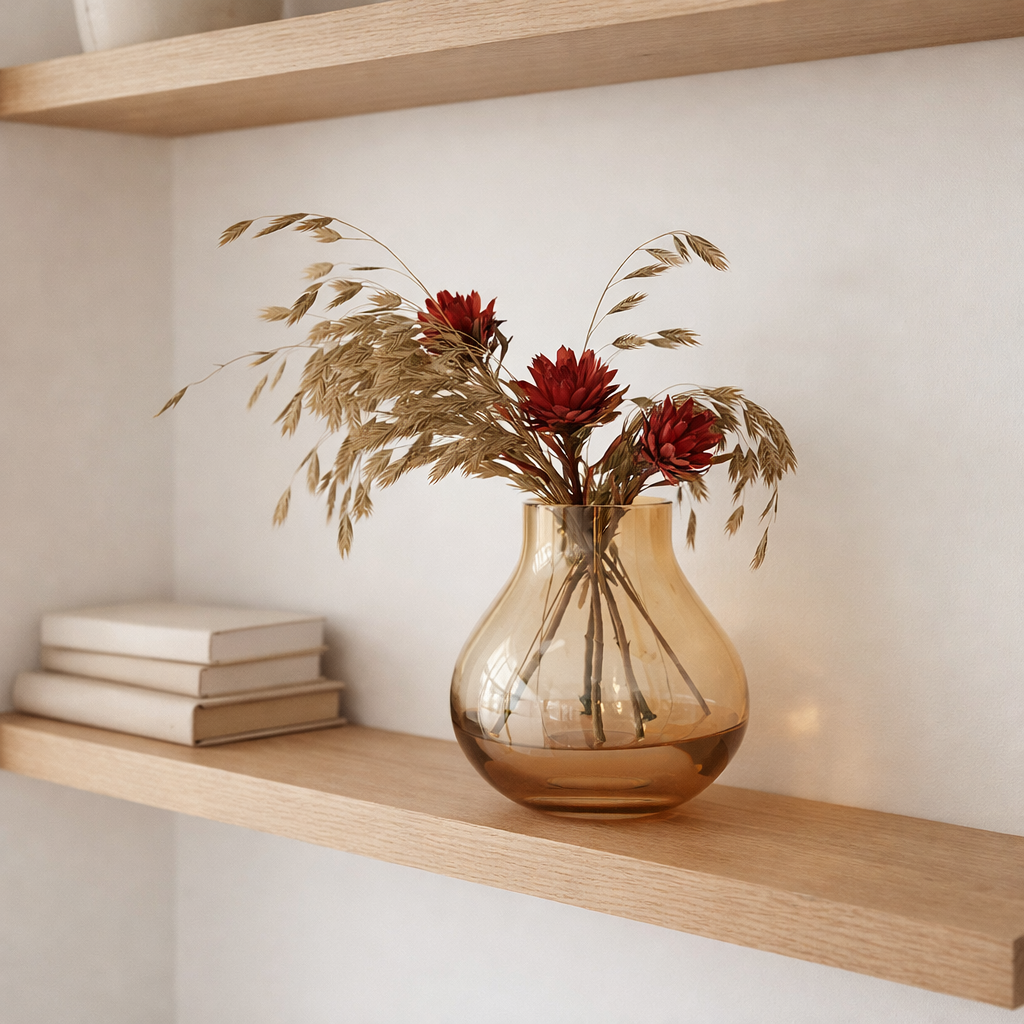 vase en verre de luxe moderne, électrolytique, design ampoule, série : ENVIE 18GO en situation