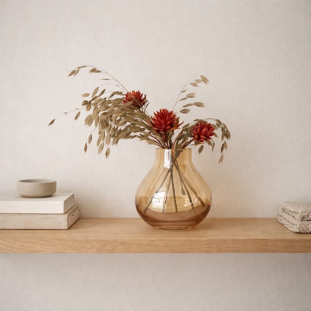 vase en verre de luxe moderne, électrolytique, design ampoule, série : ENVIE 18GO en situation