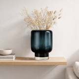 grand vase moderne, verre clair lourd, bleu encre, ZADAR en situation