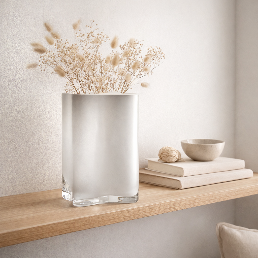 Nouveau vase haut au design moderne inspiré de CORAL et Aalto, COR30WH en situation