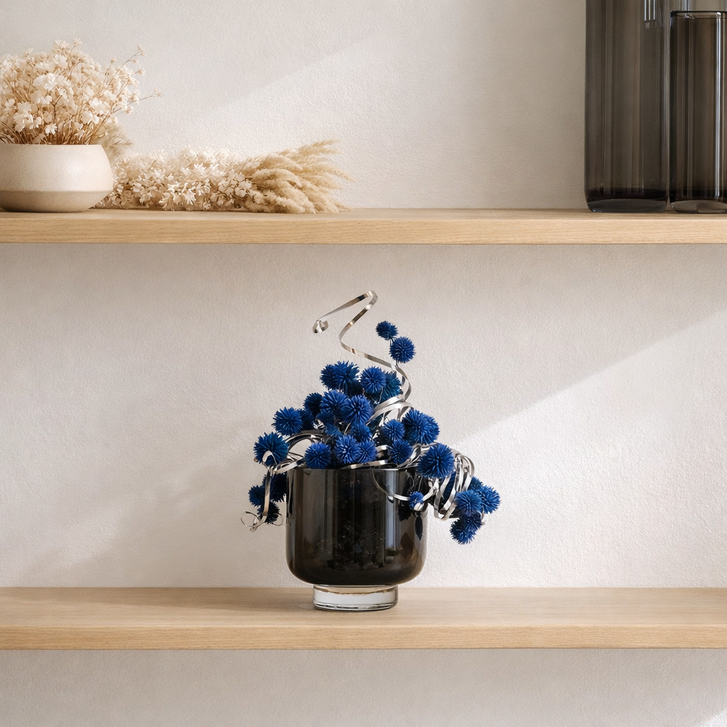Vase bas ou bol moderne, Design Sobre, OMAHA07GR en situation