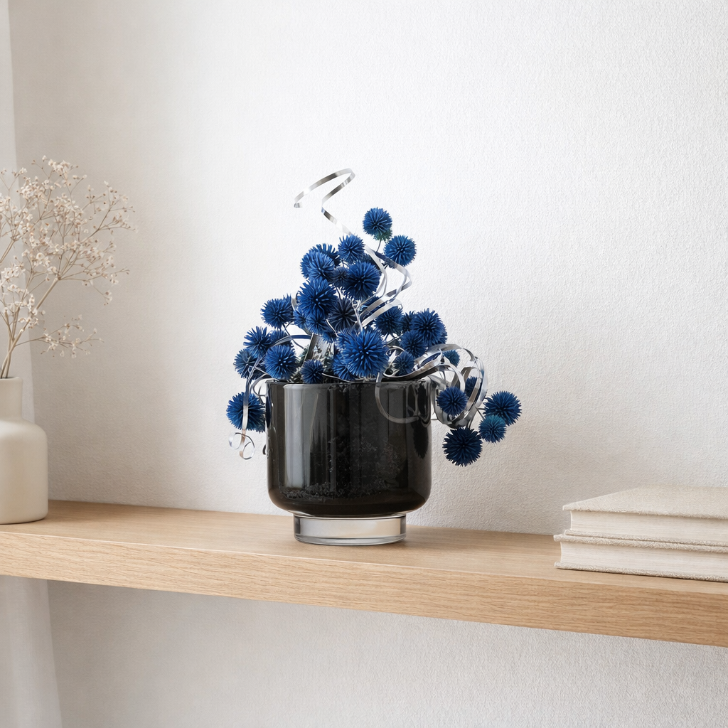 Vase bas ou bol moderne, Design Sobre, OMAHA07GR en situation