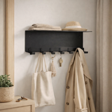 Gorillz Plenck - Porte-manteau mural - avec étagère à chapeau - Armoire - Noir en situation