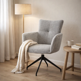 Evan Armchair tissu parfait harmonie gris en situation