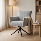 Focus fauteuil - tissu oasis gris - Turnet noir en situation