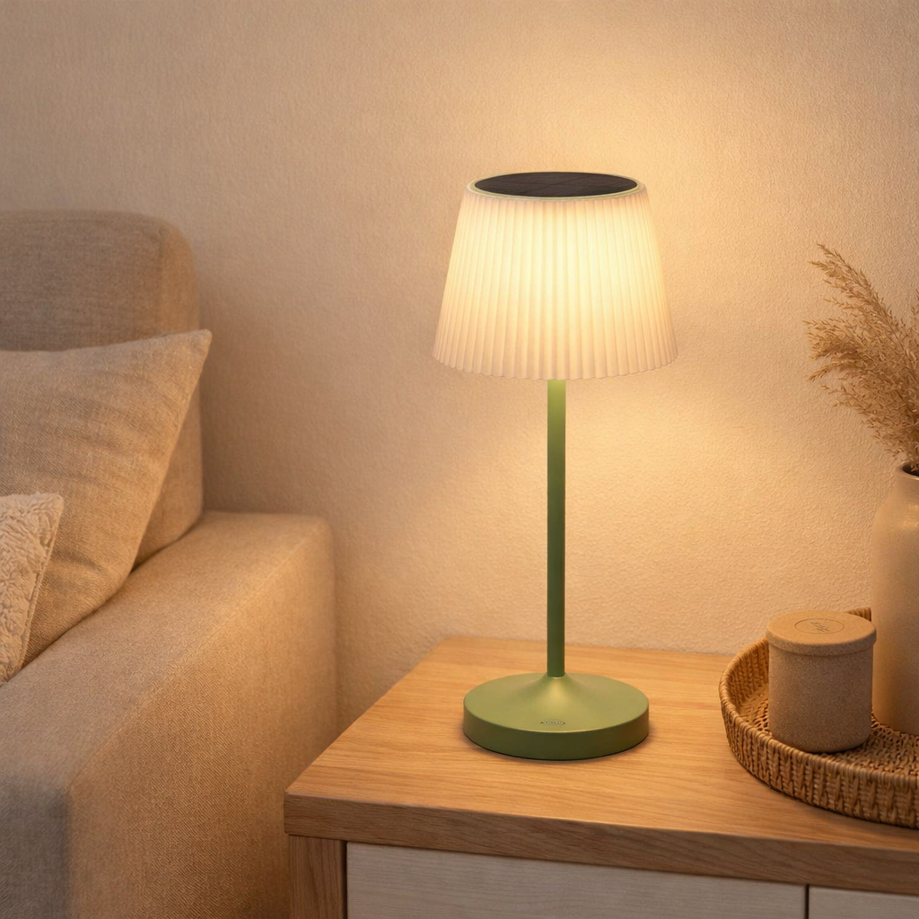 LED Emmi pour l'extérieur et à l'intérieur, lampe de table en métal et en plastique, avec des LED fermement construites, lampe à table à LED pour le balcon, la terrasse, le jardin, le salon, le jardin d'hiver, environ. en situation