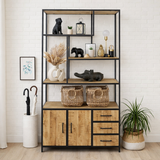 Etagère bibliothèque sur pied 98x190x36cm structure métal Liverpool en situation