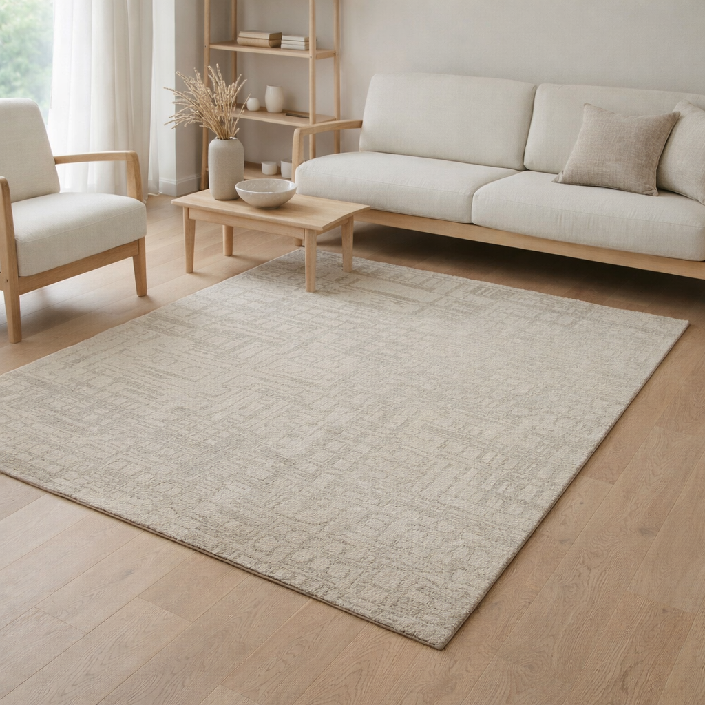 Tapis Eco - Dry Beige - Tapis marron et beige en situation