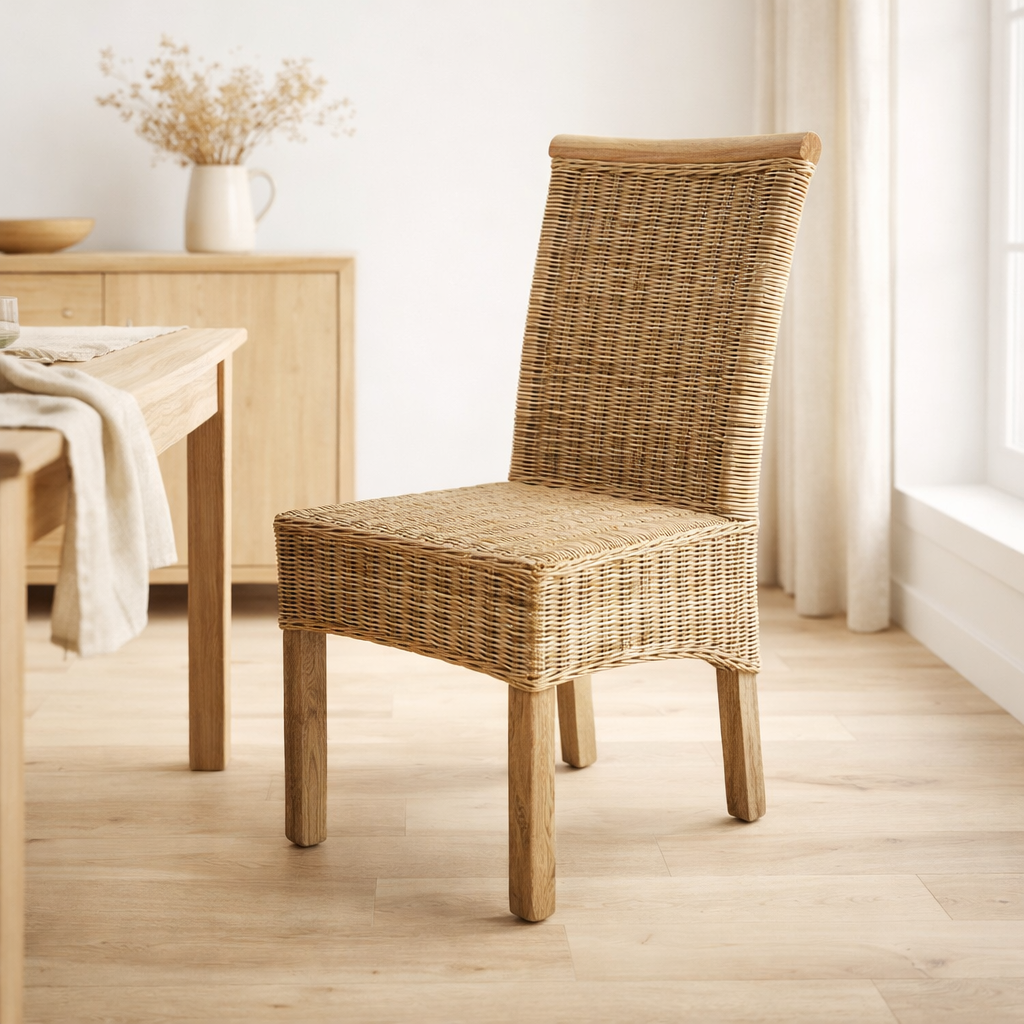 Chaise en rotin chaise de salle à manger tabac Perth chaise en osier chaise en rotin durable en situation