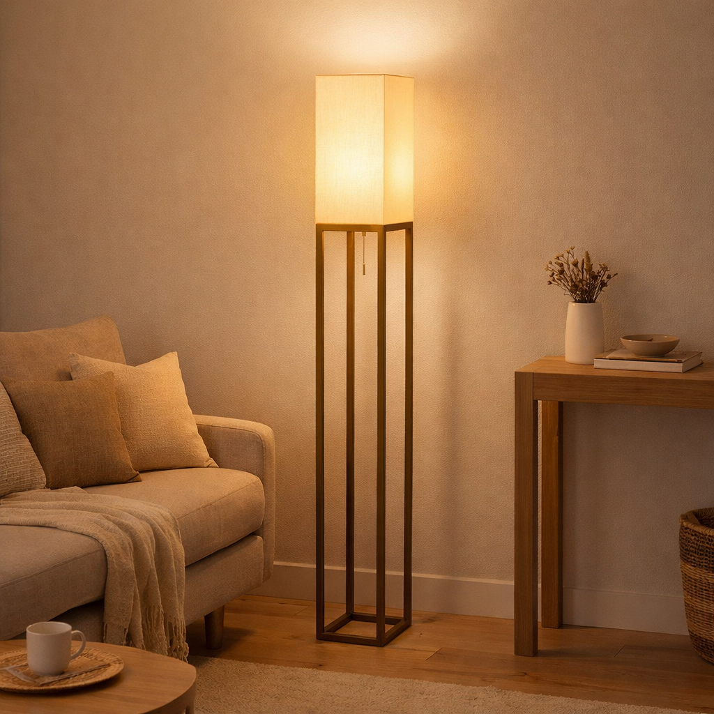 Lampe debout H: 150 cm beige alfa en situation