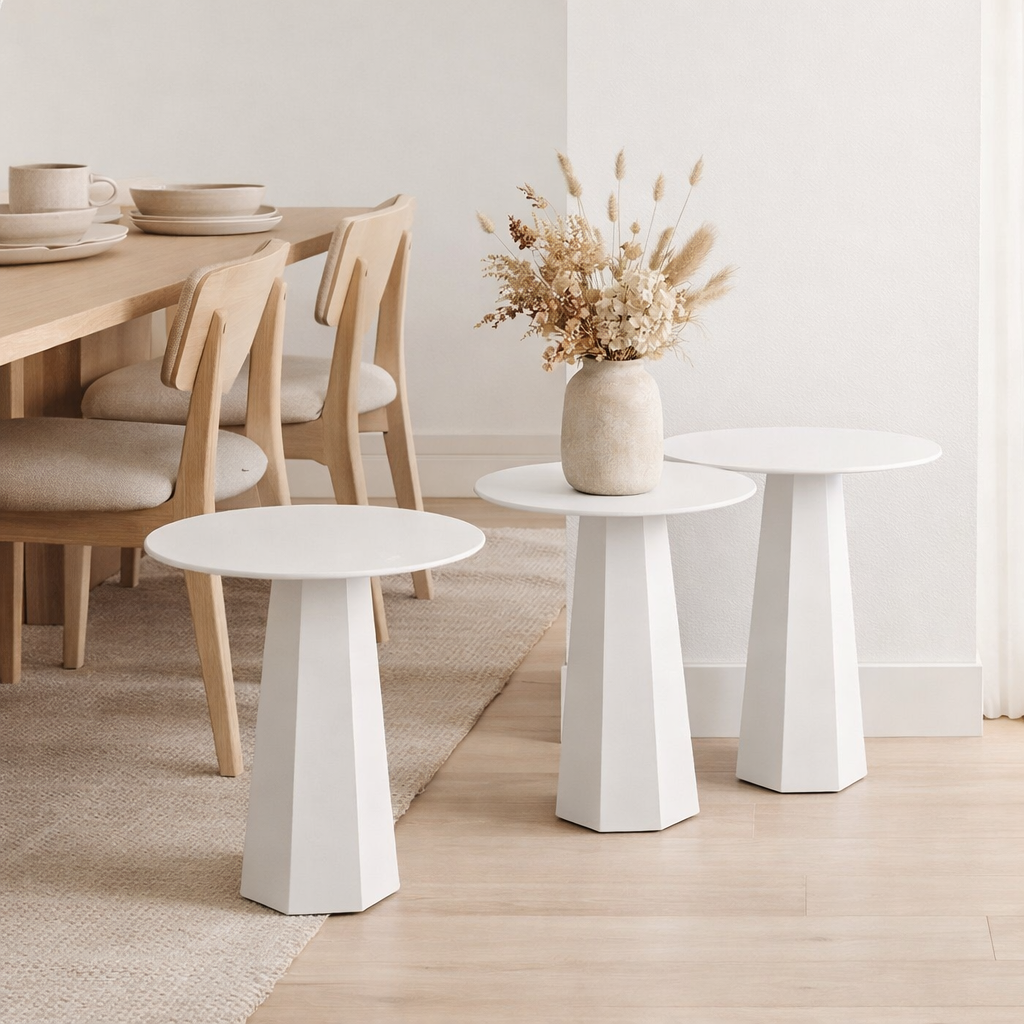 Table d'Appoint Charme Blanc en situation